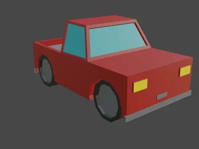 low-poly simple car  game ready Low-poly 3D model