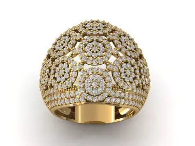 STL 3DM Print Ready Women Diamond Ring Lightweight Printable  3D print model 82