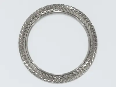 Carved round mirror frame 3D model