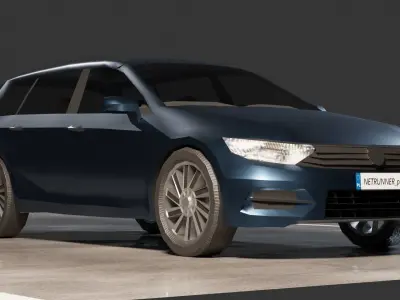 Volkswagen Passat B8 Variant Low-poly 3D model