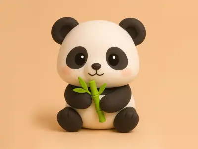 Panda Bamboo 3D print model