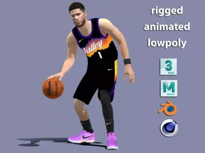 3D Rigged Devin Booker NBA Low-poly 3D model