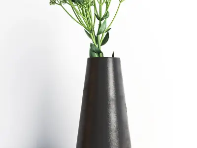 Decorative set 7 vase with plant 3D model