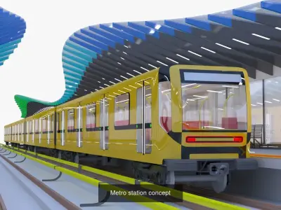 Metro stations concepts 3D Model Collection