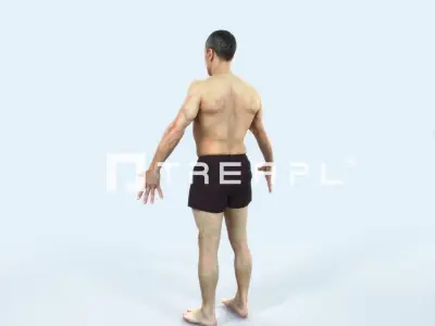 Fortitude E Animated Rigged Beach Sports Man Low-poly 3D model