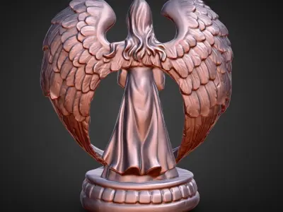 angel praying tea light candle holder 3D print model