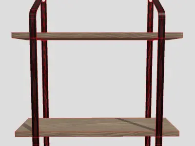 Wall Shelf 3 Low-poly 3D model