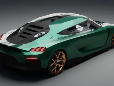 Koenigsegg Gemera Lowpoly 3D Model Low-poly 3D model