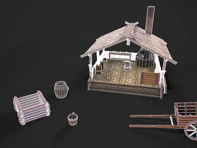 Medieval forge 3d model Low-poly 3D model