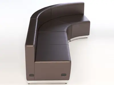 Krysten Round Modular Sectional Concave Sofa with Love-seat 3D model