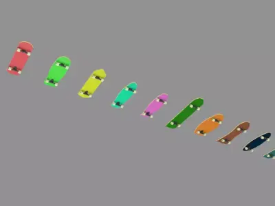 skateboard models Free low-poly 3D model