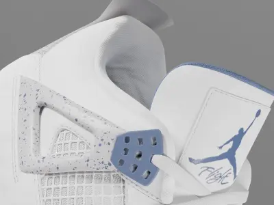 Jordan 4 Retro Midnight Navy Low-poly 3D model