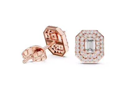Emerald Diamond Earring 3D print model