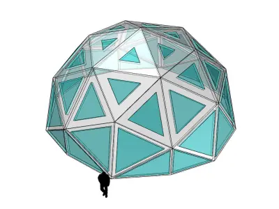 Geodesic Dome with Dynamic Perforations 3D model