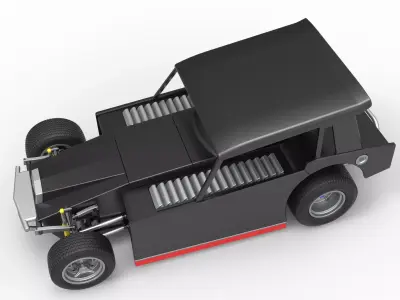 Vintage Dirt Modified stock car Version 6 Scale 1 to 25 3D print model