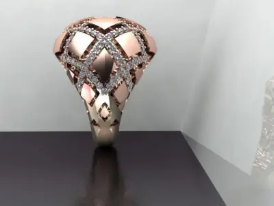 diamond ring  3D print model 11