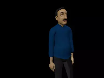 Bob Cartoon Character Low-poly 3D model
