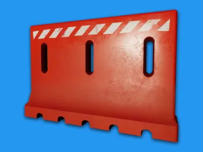 Plastic construction or road barriers High-poly Free 3D model