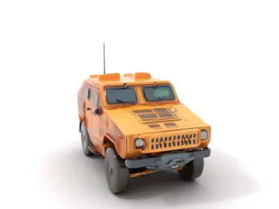 Desert Camo Armored SUV model pack Low-poly 3D model