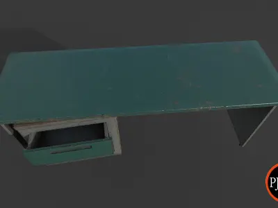 MetalDesk-01A  Version 001 Low-poly 3D model