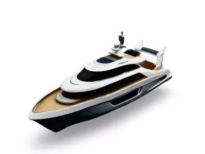 Luxury Modern Yacht 3D Model Low-poly 3D model