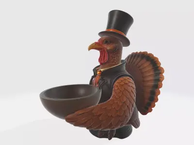 Turkey Candy Bowl Holder Festive 3D Printed Holiday 3D print model