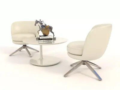 Modern Table and Chair Set 9 3D model