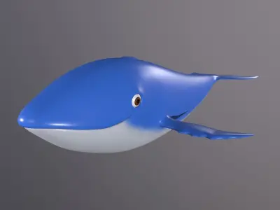 Cartoon  Whale 3D model