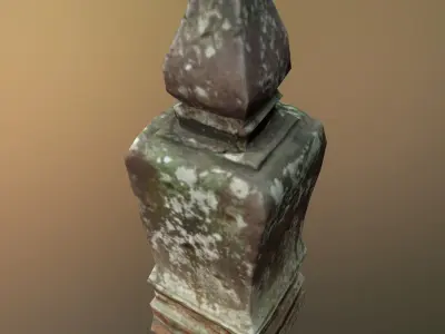 Scanned Small Monument Low-poly 3D model
