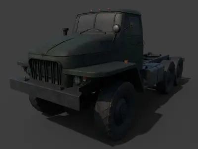 Military Truck Ural 375D Low-poly 3D model