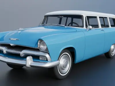 Plymouth Plaza 2 Door Suburban 1955 3D print model