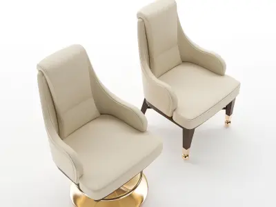 Casino chair Low-poly 3D model