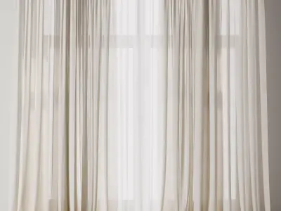 Linen Curtain - collections 013 HBH Low-poly 3D model