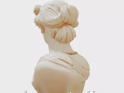 Elegant Roman Figure with Intricate Jewelry and Hairstyle Low-poly 3D model