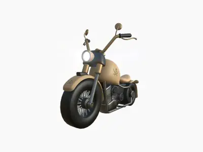 Motorcycle Cartoon A18 Desert - Custom Vehicle Design Low-poly 3D model