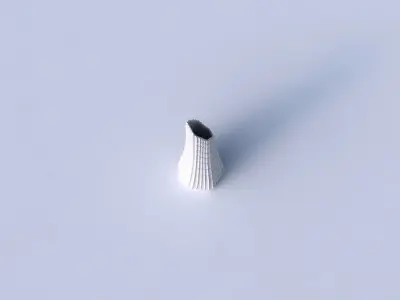 Vase top bent hexagon with strange tiles 3D print model