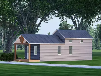 Modern Tiny House Exterior with Minimalist Design  3D model
