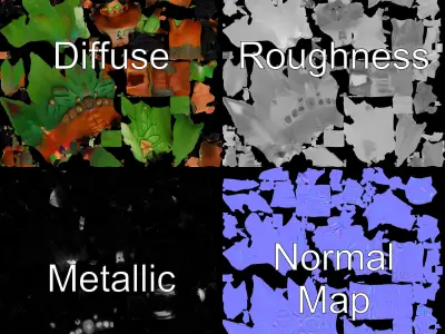 Mystic Forest Guardian  Green Attire Warrior D Model Low-poly 3D model