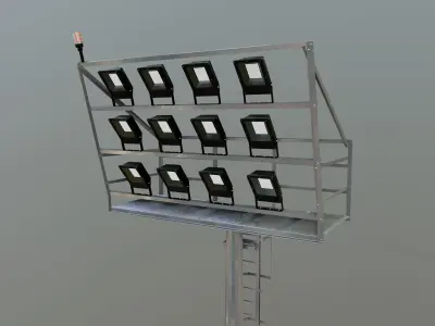 20 Meter Polygonal Projector Pole 3D model