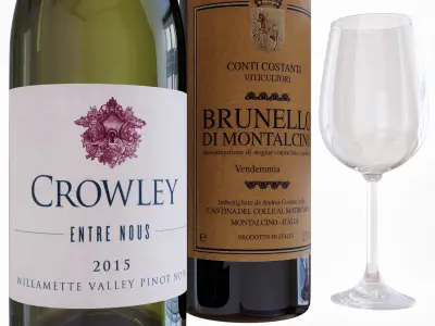 Wine bottle set 12 3D model