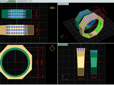 8-sided set rings 3D print model
