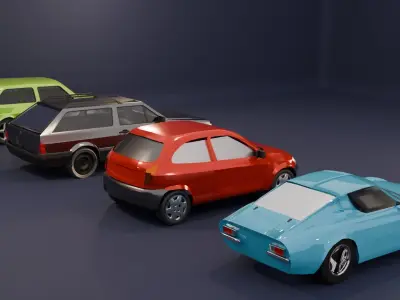 Colecao de Veiculos brasileiros antigos low-poly Low-poly 3D model