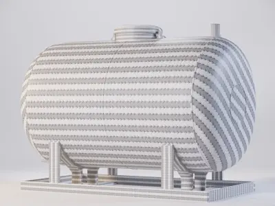 Fuel Tank 251x150x150 Low-poly 3D model