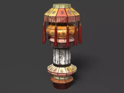 Chinese royal palace lantern   Low-poly 3D model buy