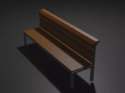 ParkBench wooden bench Free 3D model
