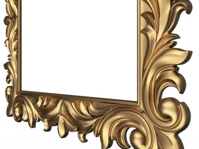 Classic Frame and Mirror 059 Low-poly 3D model