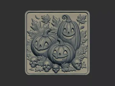 cute three pumpkin cnc model 3D print model
