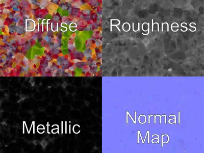 Dewy Grape Bunch Sculpture Model Pack Low-poly 3D model