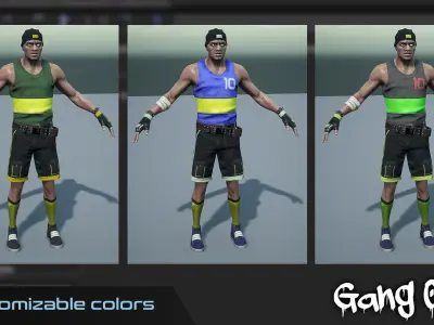 Male Gang 05 Low-poly 3D model