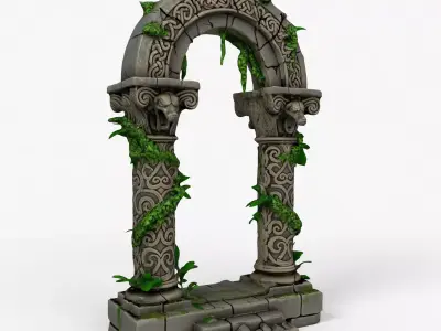 Fantasy Stone Arch Low Poly Low-poly 3D model